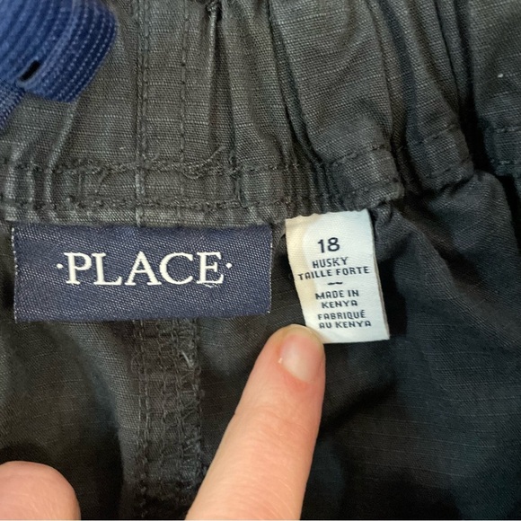 CHILDREN’S PLACE Boys Blacm Husky Cargo Shorts Waist Tighteners Size 18 - Picture 5 of 8